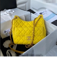Well Crafted Chanel Wool Jersey Medium Hobo Bag AS3690 Yellow 2023