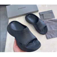Shop Duplicate Balenciaga Rubber Pool Crocs Slide Sandals Black 2261149