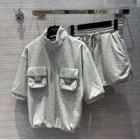 ​Buy Luxurious Fendi Cotton T-shirt and Shorts F41208 Grey 2023