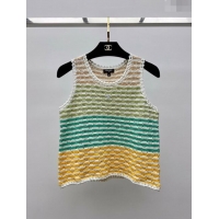​New Style Chanel Cotton Knit Vest CH41217 Yellow 2023