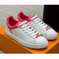 Good Quality Louis Vuitton Frontrow Sneakers in Smooth Leather White/Pink 1AB1VG