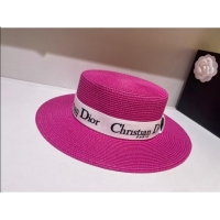 Elegant Dior Straw Hat D22731 Rose Red 2023 