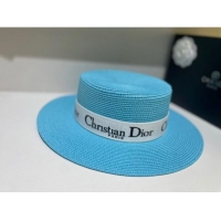 Good Quality Elegant Dior Straw Hat D22731 Blue 2023