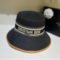 Good Product Dior Straw Hat D22728 Black 2023