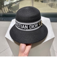 Luxury Discount Dior Straw Hat D22720 Black 2023