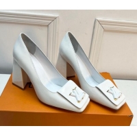 Best Price Louis Vuitton Shake Pumps 8.5cm in Patent Leather with LV Twist White 2261135