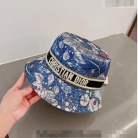 Buy Luxury Dior Print Bucket Hat 031129 Blue 2023