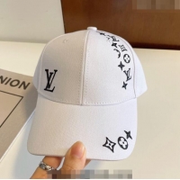 Good Looking Louis Vuitton Canvas Baseball Hat 1208 White 2022