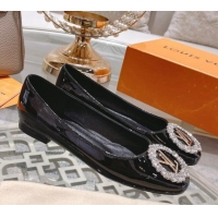 Low Price Louis Vuitton Madeleine Flat Ballerinas in Patent Leather with Crystal Black 2122744