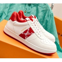 Discount Louis Vuitton Men's Rivoli Sneakers White/Red 013032