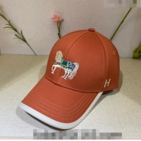 Top Quality Hermes Horse Baseball Hat 021613 Orange 2023