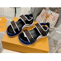 Shop Duplicate Louis Vuitton LV Archlight Flat Sandals Monogram Canvas/Blue 022445