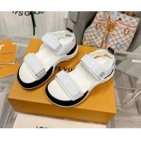 Low Price Louis Vuitton LV Archlight Flat Sandals in White Leather 022447