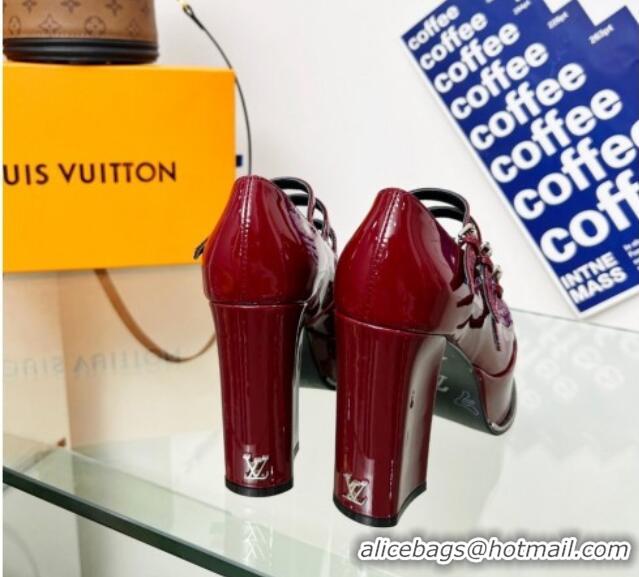 Low Price Louis Vuitton Fame Platform Pump 11.5cm Patent Leather Burgundy 322024