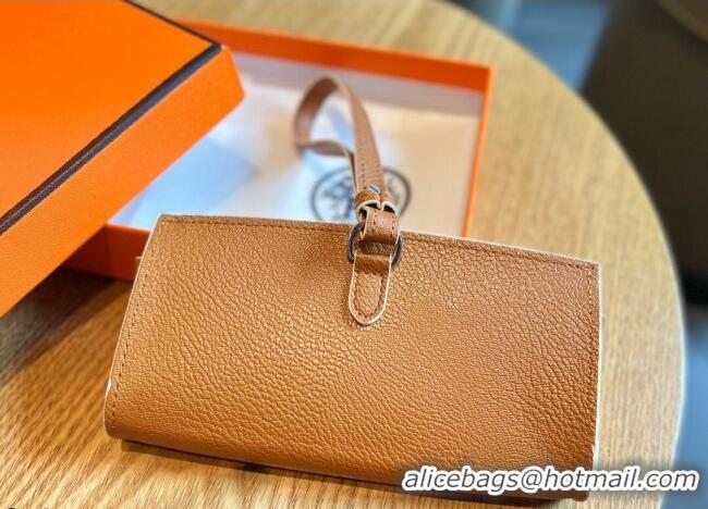 Buy Fashion Hermes Wink Grined Leather Glasses Case HE2354 White/Brown 2022