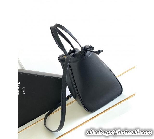 Affordable Price Celine Small Cabas Drawstring Cuir Triomphe Tote Bag in Smooth Calfskin 111013 Black 2023