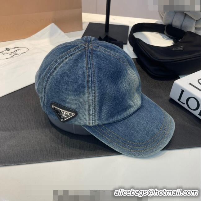 Top Quality Prada Denim Baseball Hat 051209 Blue 2023