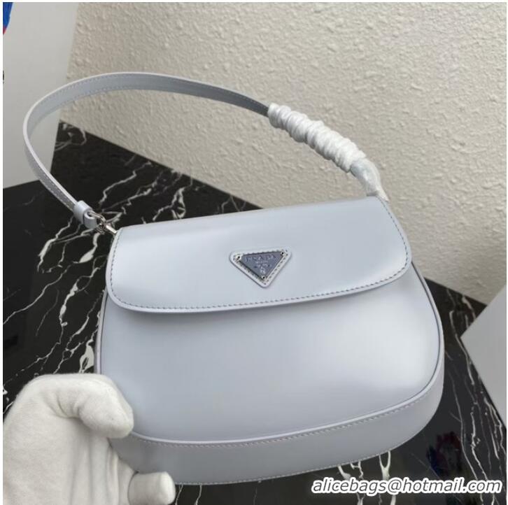 Super Quality Prada Cleo brushed leather shoulder bag with flap 1BD311 light blue