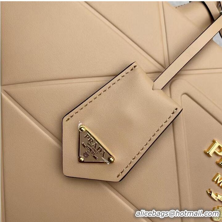 Super Quality Prada Large leather Prada Symbole bag with topstitching 1BA377 Sand Beige