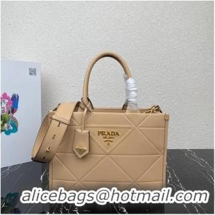 Good Product Small leather Prada Symbole bag with topstitching 1HH039 Sand Beige