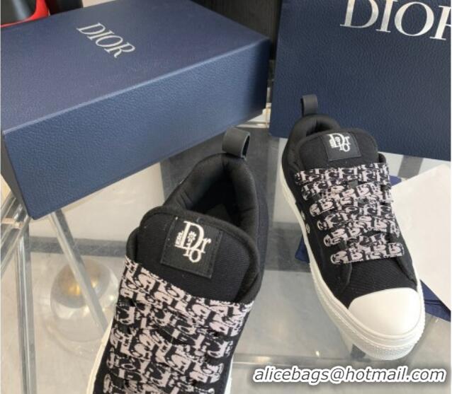 Popular Style Dior BY ERL B23 Skater Sneakers in Black Cotton Canvas 022820