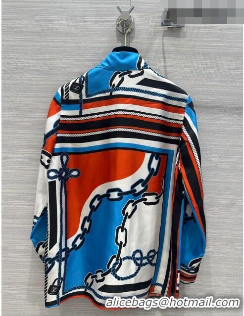 ​Grade Design Louis Vuitton Silk Shirt LV51012 Blue 2023