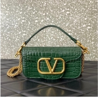 Top Quality VALENTINO GARAVANI Loco Calf leather bag WA0K53 green