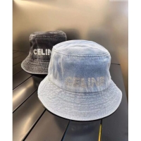 Most Popular Celine Washed Denim Bucket Hat 0512 Blue 2023
