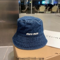 Popular Style Miu Miu Denim Bucket Hat 051203 Blue 2023