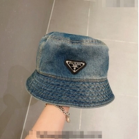 Famous Brand Prada Denim Bucket Hat 051209 2023