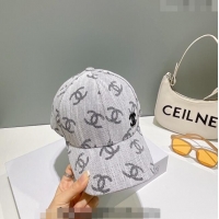 Unique Grade Chanel CC Canvas Baseball Hat 051209 Grey 2023
