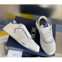 Sophisticated Dior B27 Low-Top Sneakers in Calfskin White/Blue 122666