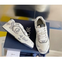 Good Quality Dior B27 Low-Top Sneakers in Print Calfskin White 2122687