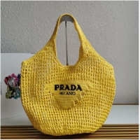 Lowest Cost Prada Crochet tote bag 1BG424 yellow
