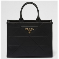 New Design Medium leather Prada Symbole bag with topstitching 1BA378 black