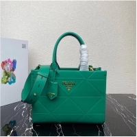 Top Quality Small leather Prada Symbole bag with topstitching 1HH039 green