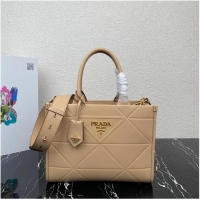 Good Product Small leather Prada Symbole bag with topstitching 1HH039 Sand Beige