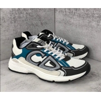 Sophisticated Dior B30 Sneakers in Mesh and Technical Fabric Blue/White/Grey 122942