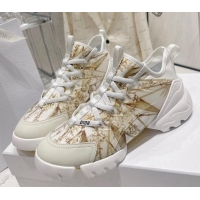 Good Product Dior D-Connect Sneaker in Gold Multicolor Technical Fabric with Reve d'Infini Print 022833