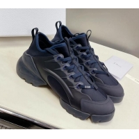 Best Price Dior D-Connect Sneakers in Black and Navy Blue Technical Fabric 0329010
