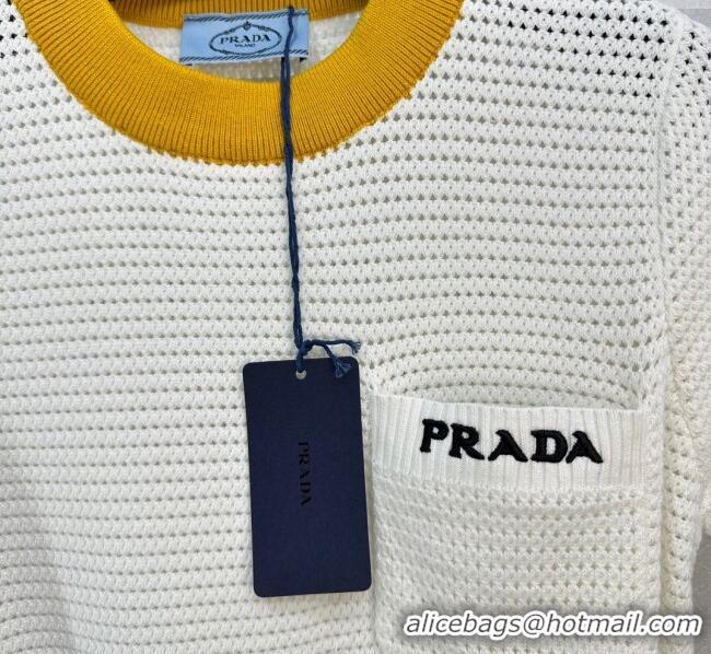 Promotional Prada Wool Knit T-shirt P51202 White 2023