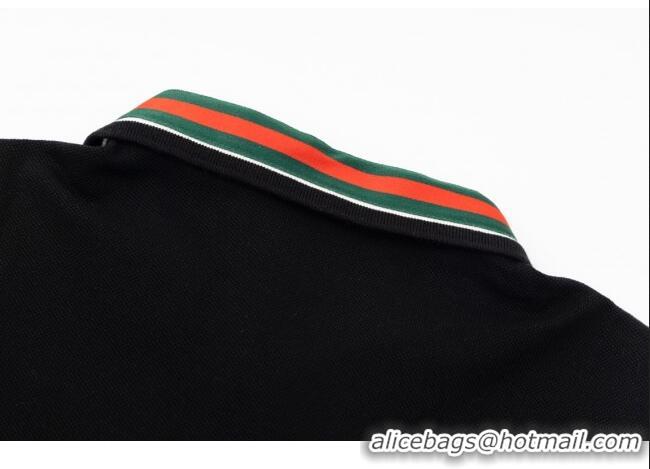 ​Classic Cheapest Gucci Men's Cotton Polo Shirt M6305 Black 2023