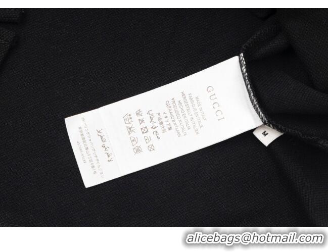 ​Classic Cheapest Gucci Men's Cotton Polo Shirt M6305 Black 2023