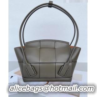 Super Quality Bottega Veneta Samll Arco Tote Bag in intreccio Smooth Calfskin 575943 Grey 2023