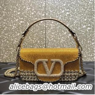 Reasonable Price Valentino Baguette Mini Re-Edition bag beads 8BS017A Gold