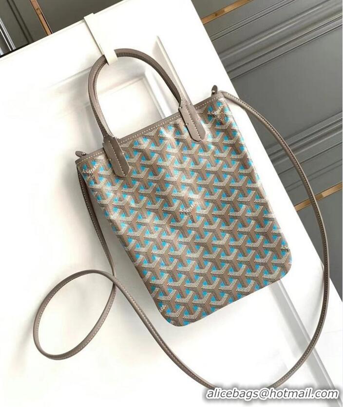 New Style Goyard Poitiers Claire-Voie Top Handle Bag 8013 Turquoise Blue