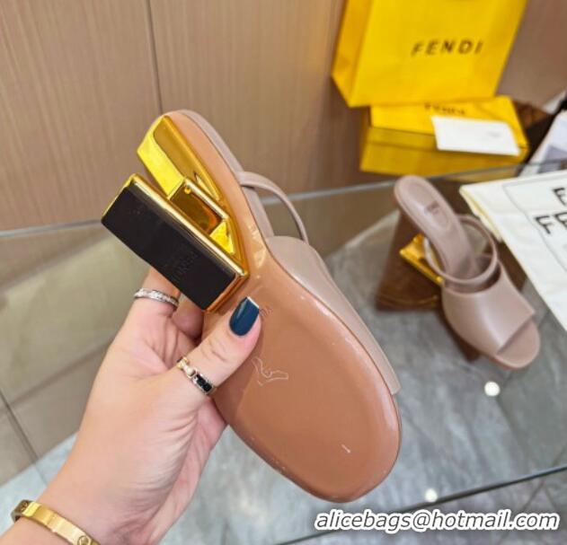 Charming Fendi First Slingbacks High Heel Sandals 9.5cm in Grey Leather 420091