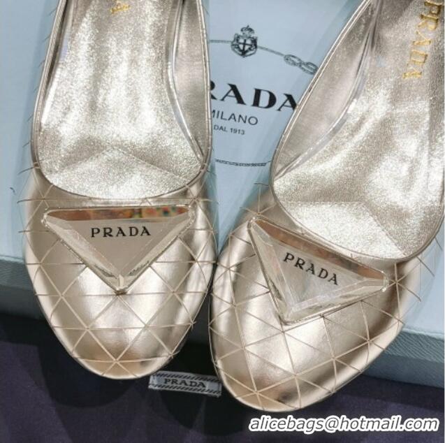 Luxury Prada Quilted Leather ballerinas Silver 612157