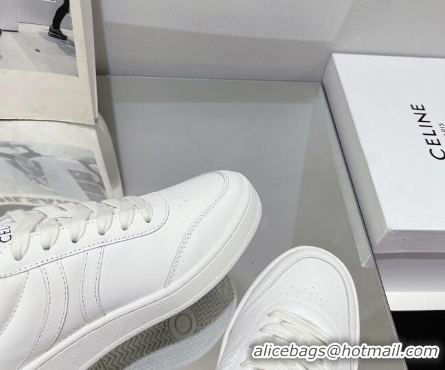 Duplicate Celine Tennis Sneakers in Calfskin Leather White 524109