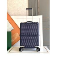 Discount Goyard Bourget PM Trolley Case Wheeled Luggage 20inches GY1647 Navy Blue